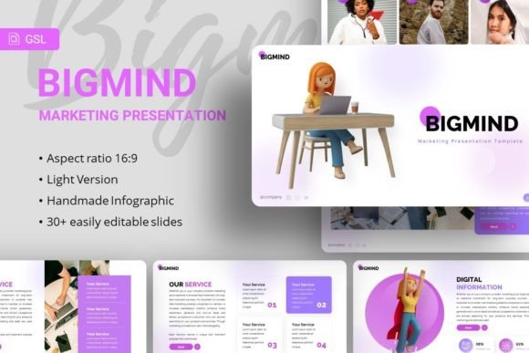 Google Slides - Bigmind: The All-Purpose Presentation Template Your Projects Need
